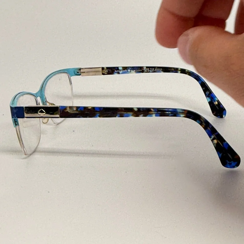 Kate Spade New York Glorianne Blue Tortoise Semi-Rimless Cat Eye Eyeglasses 140